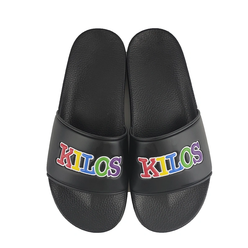 Greatshoe latest design mens pvc sandals men slides black custom logo men slide custom sandal