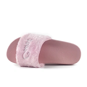 Greatshoe antiskid plush fur fancy slides for women, fur design fashion winter fox fur slippers