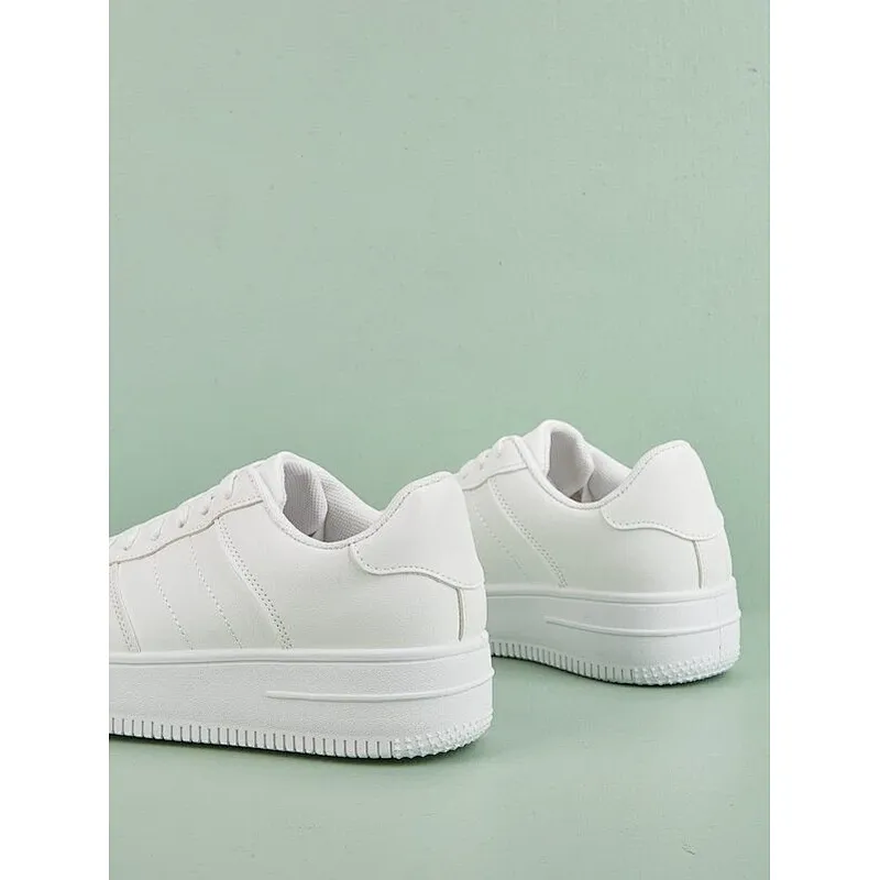Greatshoes school white leather sneakers for women and men rubber sole lace up model footwear men sports shoes