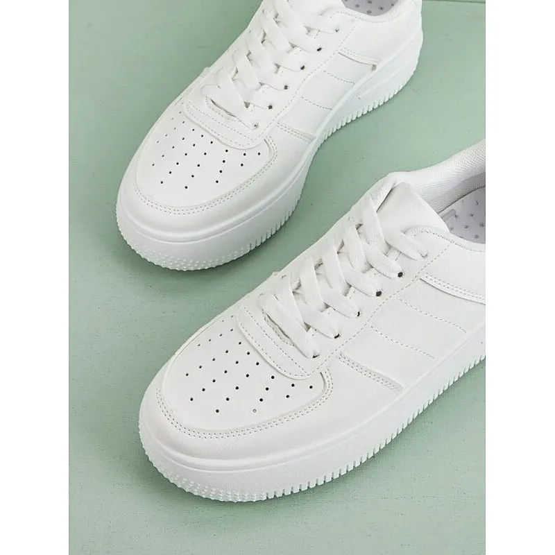 Greatshoes school white leather sneakers for women and men rubber sole lace up model footwear men sports shoes