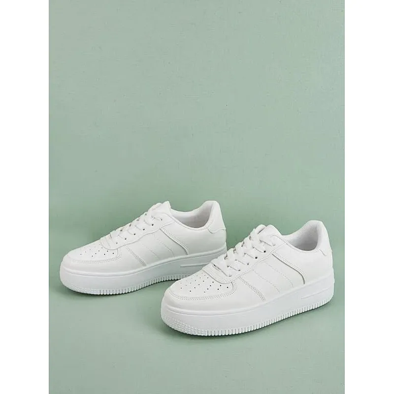 Greatshoes school white leather sneakers for women and men rubber sole lace up model footwear men sports shoes