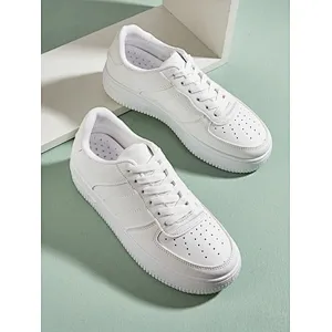 Greatshoes school white leather sneakers for women and men rubber sole lace up model footwear men sports shoes