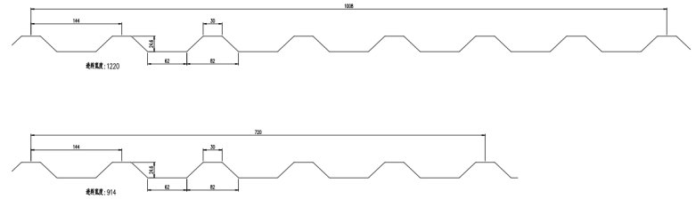 R101 roofing profile drawing