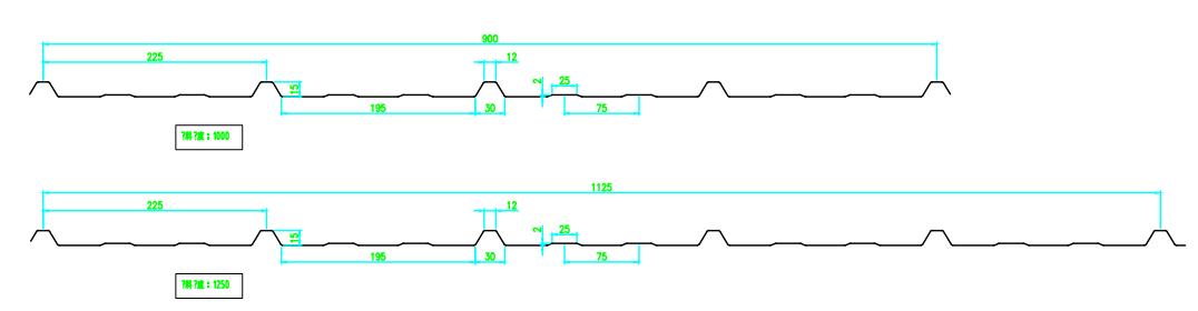 profile drawing of roofng sheet