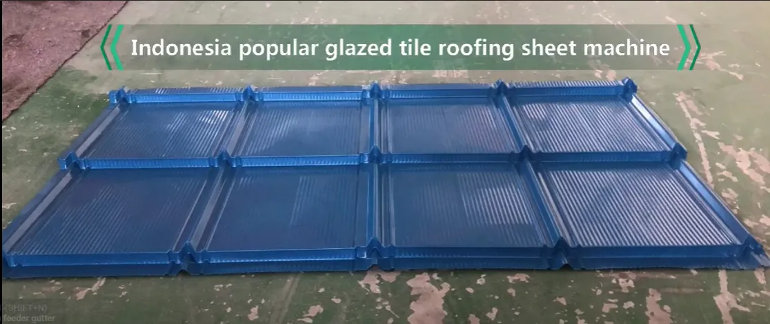 Indonesia popular step tile glazed roofing rolling forming tile making machine