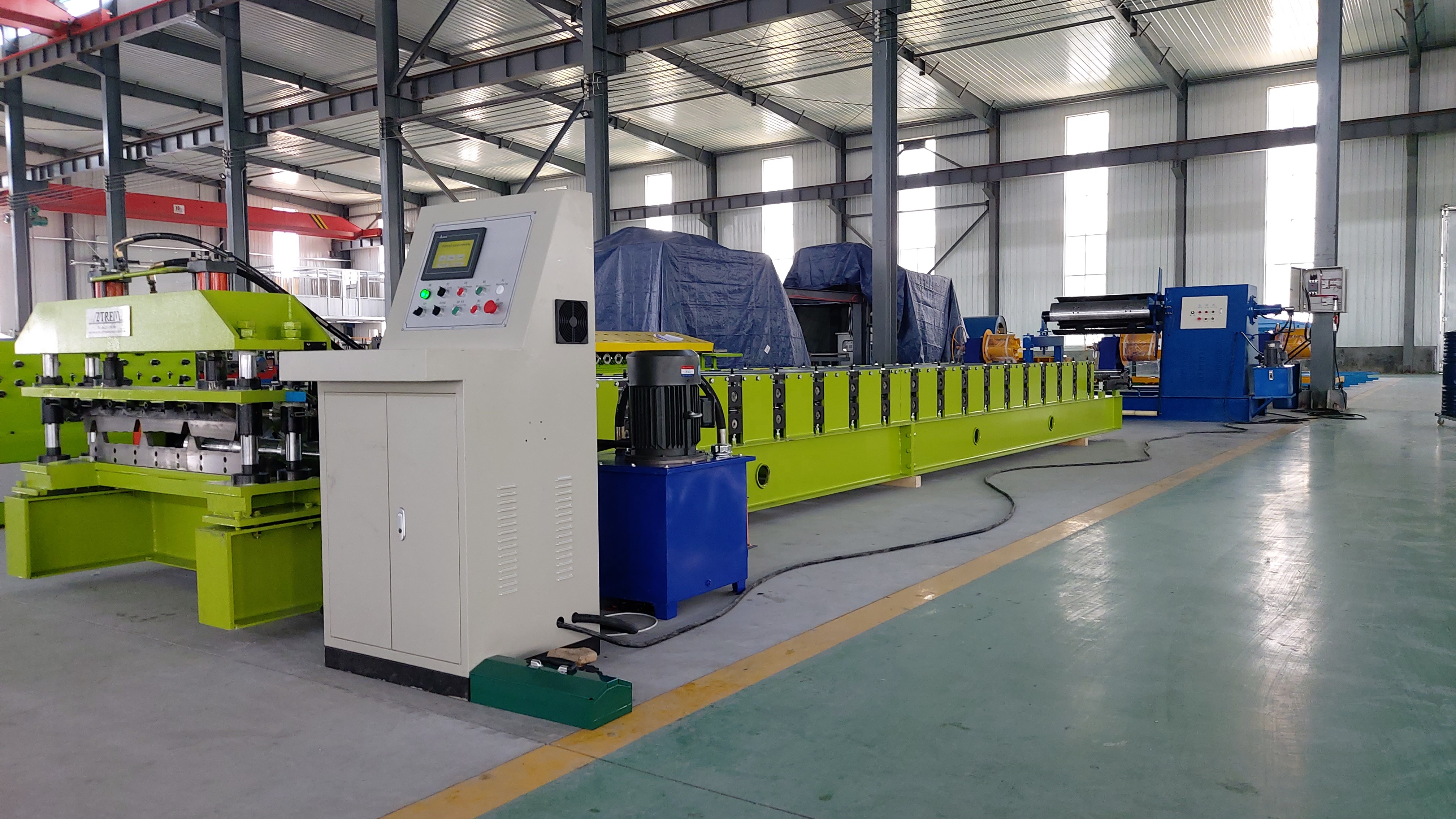 GI PPGI Roofing Sheet Roll Forming Machine Roof Wall Panel Roll Forming Machine Aluminum Trapezoidal Metal Colored Steel Tile