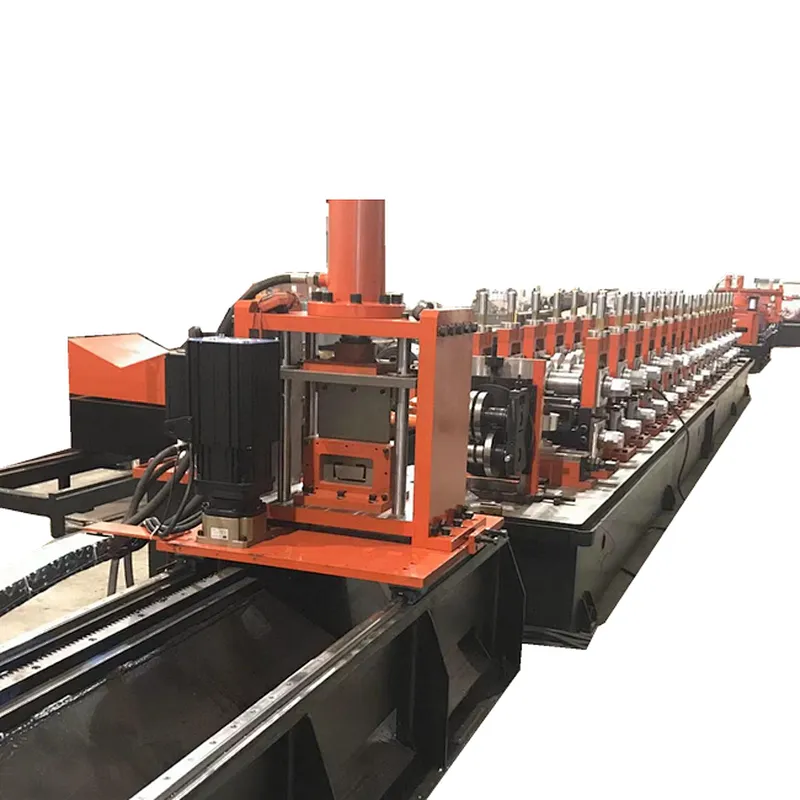 Highway W Beam Metal Guardrail C Post Rolling Forming Machine