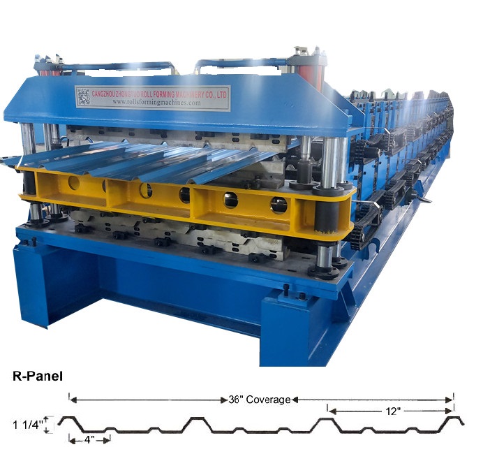 R panel & PBR panel roofing sheet machine