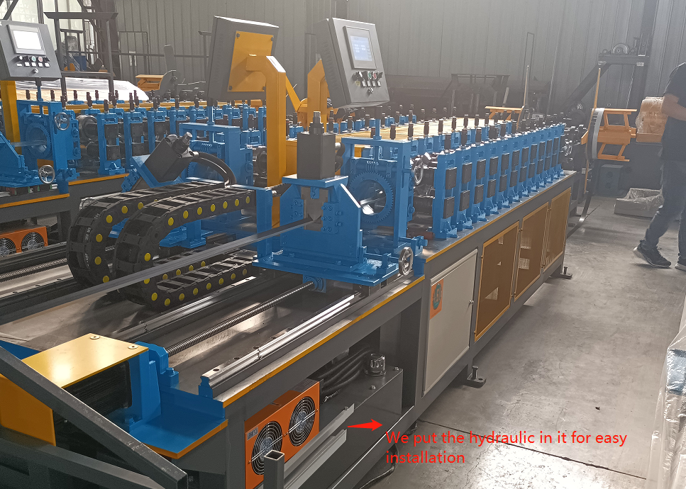 Combined stud and track machine