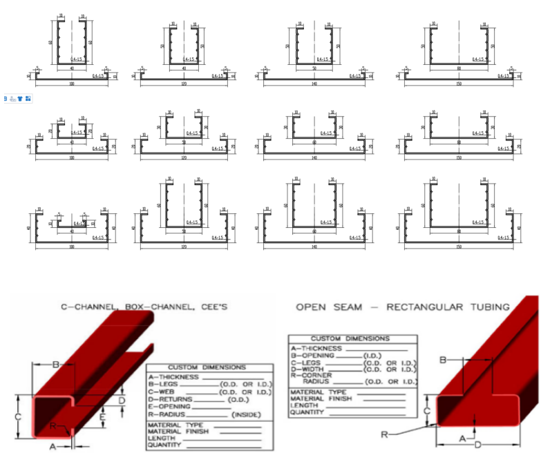 C Channel and Box Channel roll forming machine