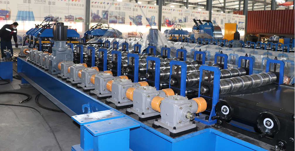resin design step tile roll forming machine
