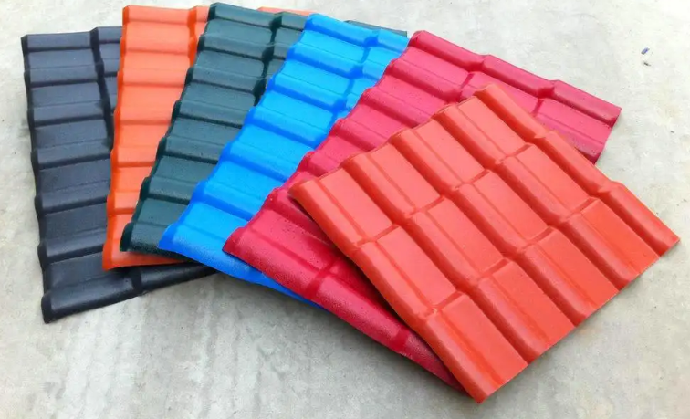 resin design step tile roll forming machine