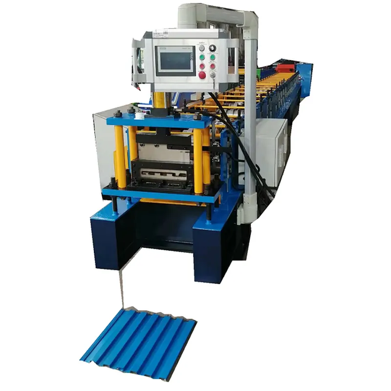 Wall cladding panel roll forming machine or flush panel machine