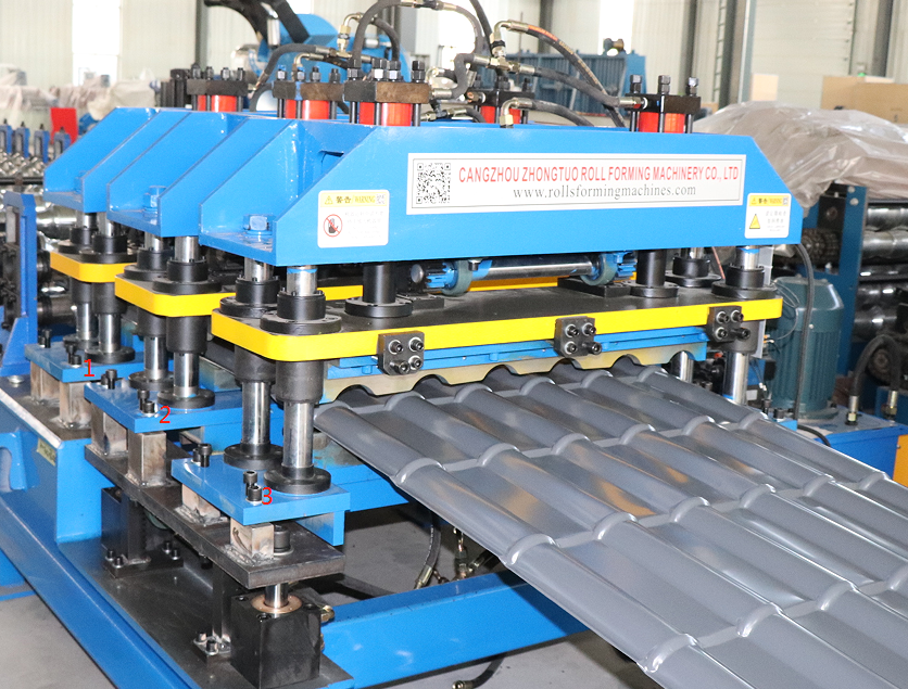 resin design step tile roll forming machine