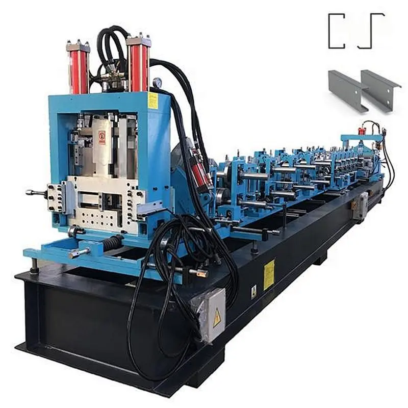 Fully automatic C & Z purline machine from 80 to 300  automatic changing sizes by PLC