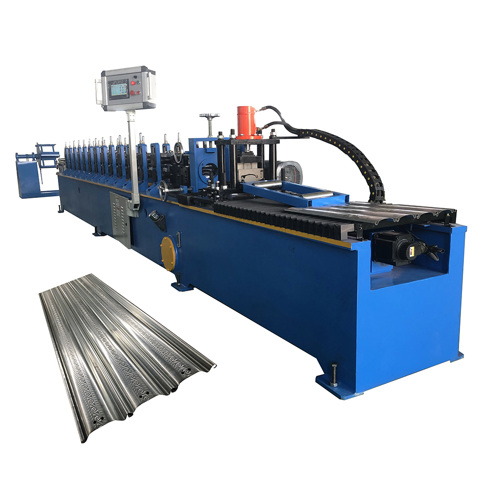 Rolling shutters forming machine of galvanized steel profiles with flat or curved cross section (solid)