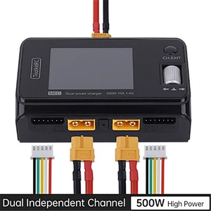 ToolkitRC M6D 500W 15A DC Dual Channel MINI Smart Charger Discharger for 1-6S Lipo Battery