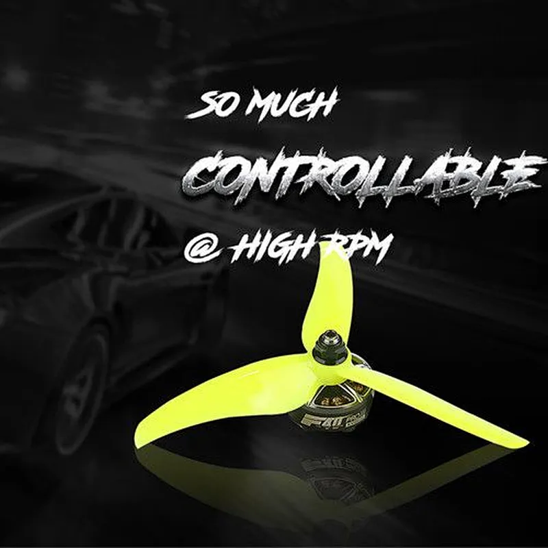 2 Pairs T-motor T5146 5146 5 Inch 3-blade drone propeller blades compatible POPO for FPV RC Drone - Yellow