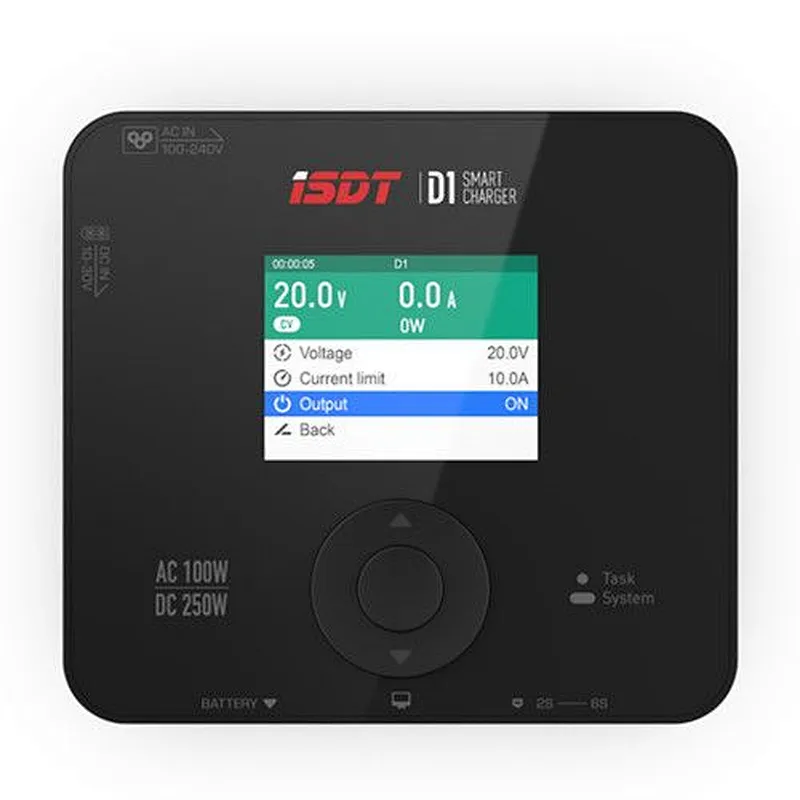 ISDT D1 AC 100W DC 250W 10A Dual Mode Smart Lipo Charger Discharger for 1-6S Lipo Battery