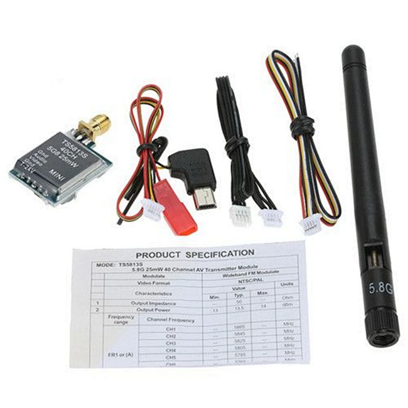 FPV TS5813S Mini Image Transmission 5.8G 25mW 40CH Wireless Transmitter for Multicopter