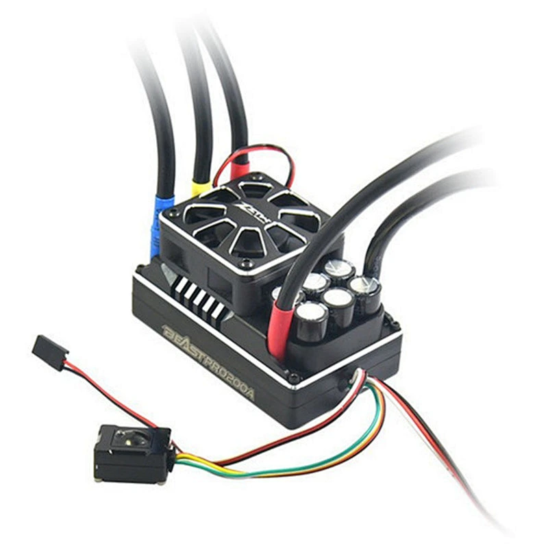 3-8S ZTW Beast PRO 200A all aluminium case 6V/7.4V adjustable 8A BEC full waterproof Brushless ESC for 1/5 Buggy Truck Rc Car