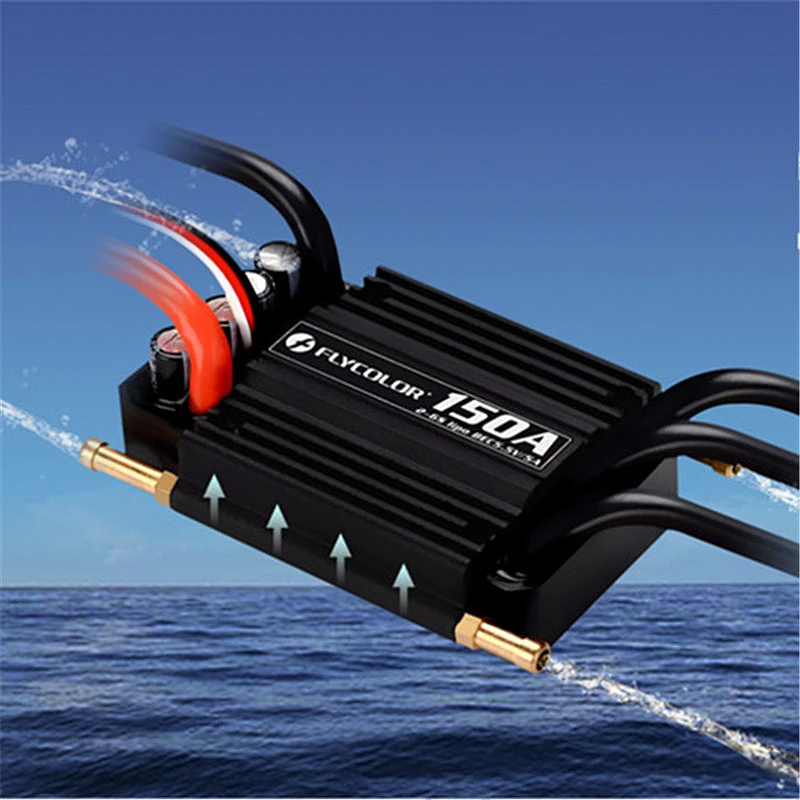 FlyColor 150A 2-6S heavy current Multiple protections Waterproof Brushless ESC With 5.5V / 5A BEC For RC Boat