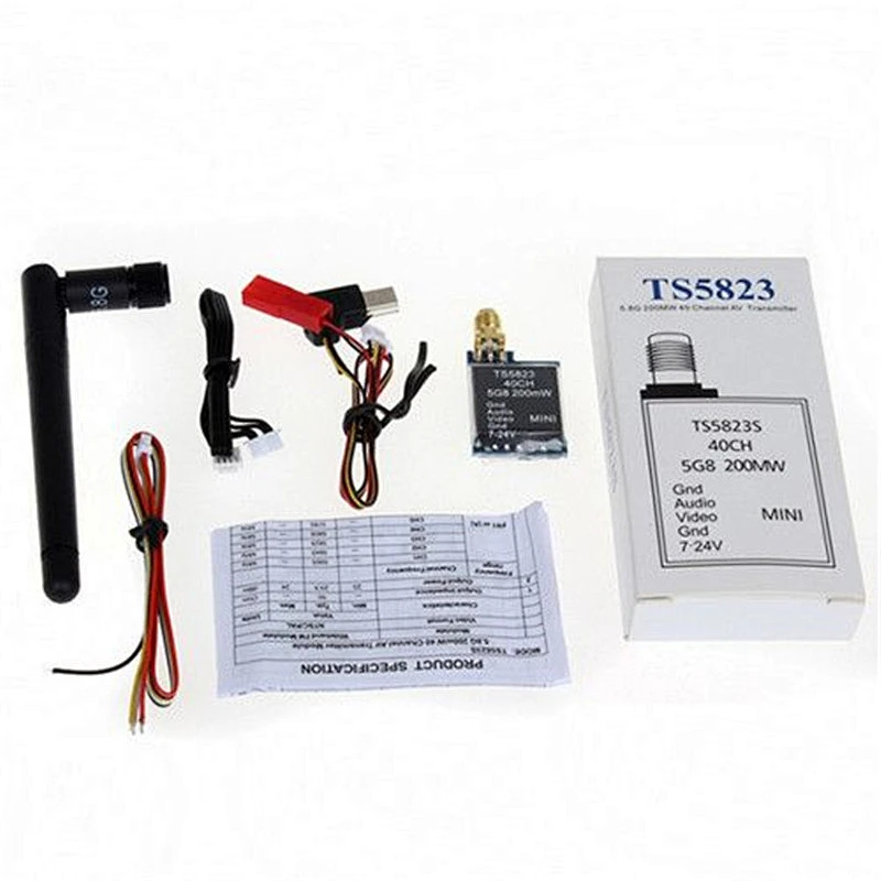 5.8G 200mW 40CH Micro Wireless Video Transmission Module TX TS5823 for Multicopter FPV Racing Drone