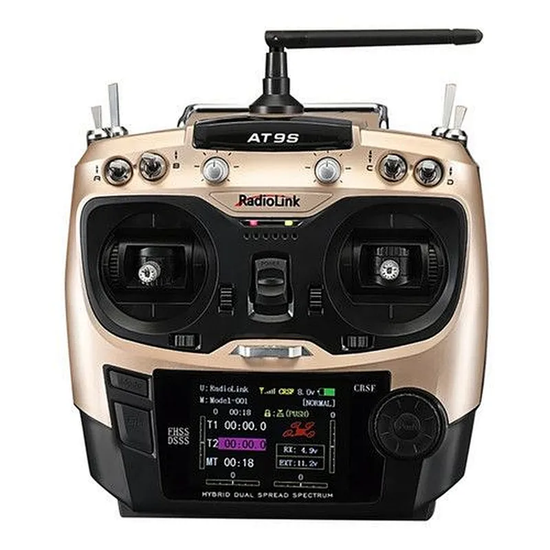 Radiolink AT9S Pro 2.4G 12CH DSSS FHSS Transmitter with R12DSM Receiver Compatible TBS Crossfire Module for RC Drone