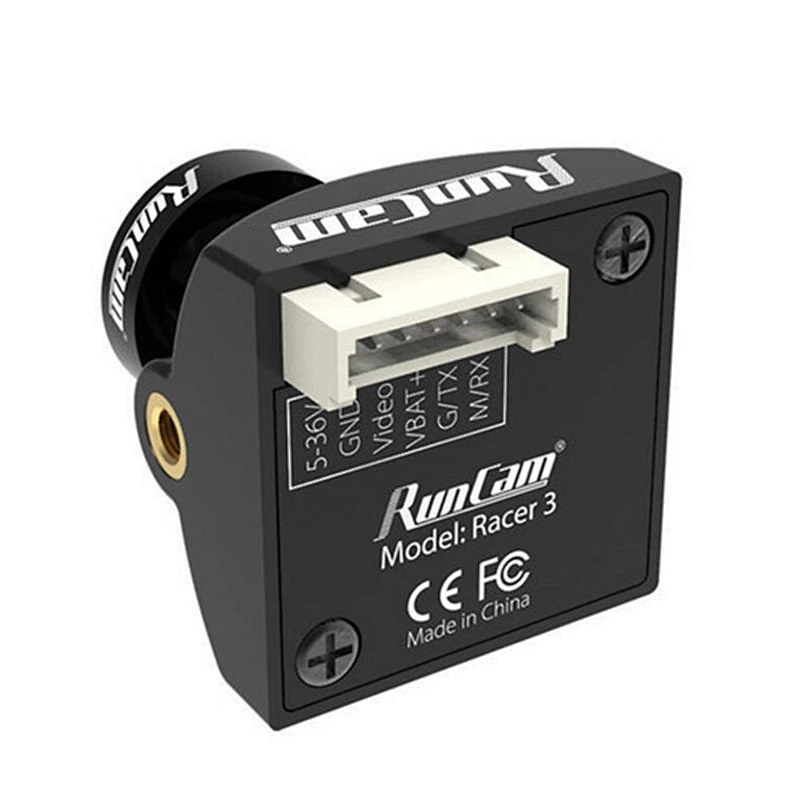 New Runcam Racer 3 145 degrees FPV Camera CMOS 1000TVL 2.1mm Super WDR 6ms Low Latency Integrated OSD for FPV RC Drone