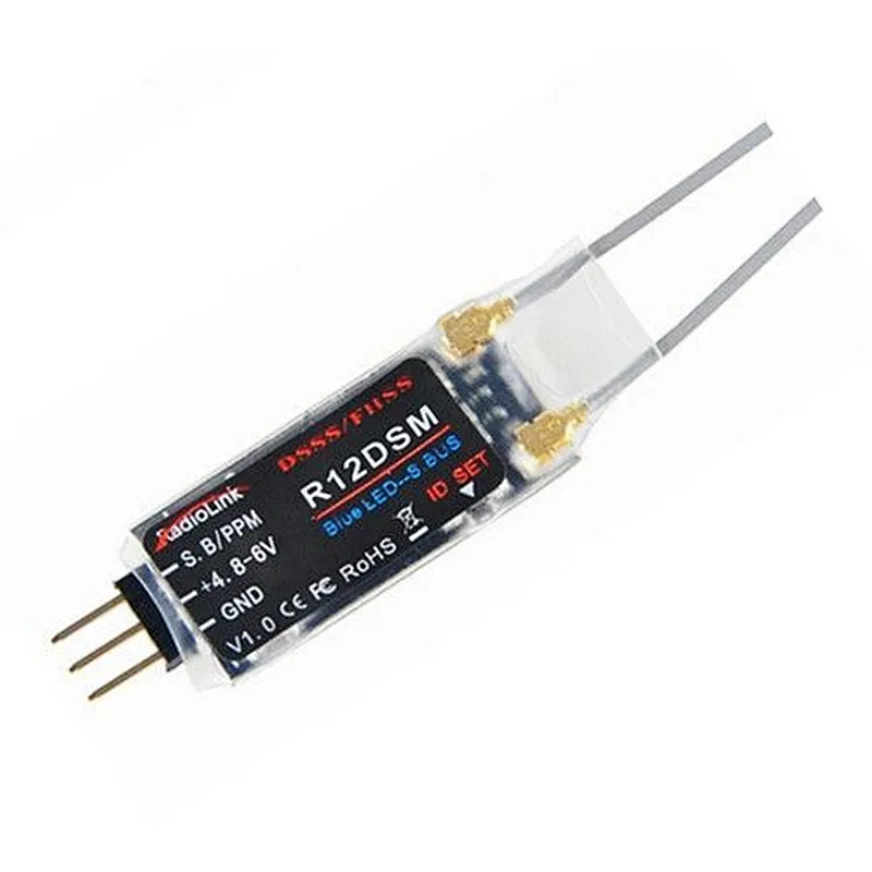 Radiolink R12DSM 2.4G 12 Channels DSSS FHSS Receiver for AT9 AT9S Transmitter