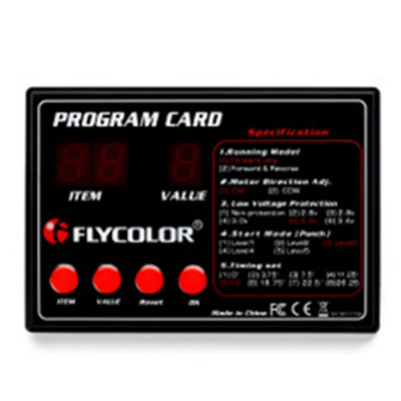 Flycolor ESC Programming Card Program Card For RC DIY Boat ESC