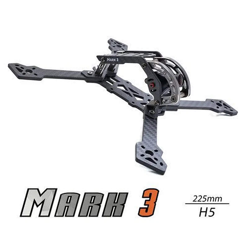 Geprc Mark3 H5 225mm Wheelbase 4mm Arm 3K Carbon Fiber & CNC 5 Inch Racing Frame Kit for RC Drone