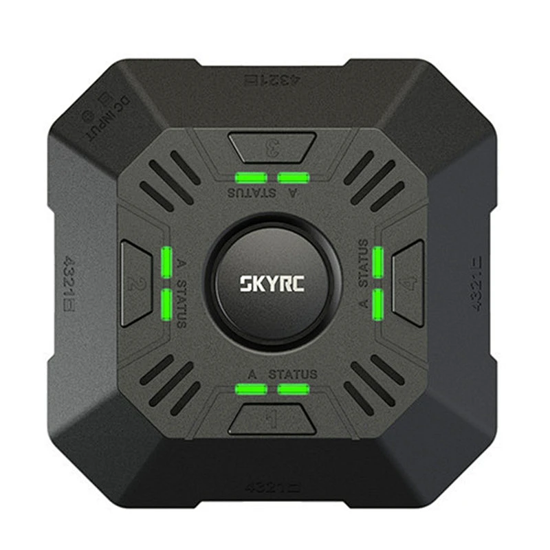 SKYRC E4Q 4x50W 4x5A DC 2-4S LED Multi-function Smart Battery Balance Charger with XT60 Input for 2S/3S/4S LiPo battery charge