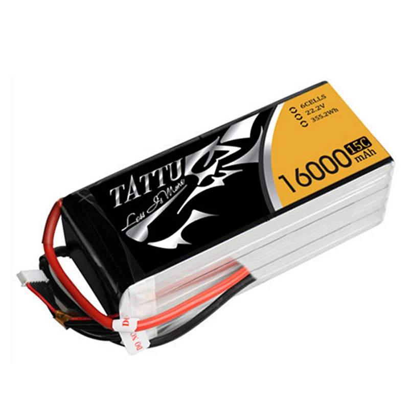 TATTU 16000mAh 15C 22.2V 6S LiPO Battery Pack for Big Load Multirotor Hexacopter for agricultural drone/ UAV drone