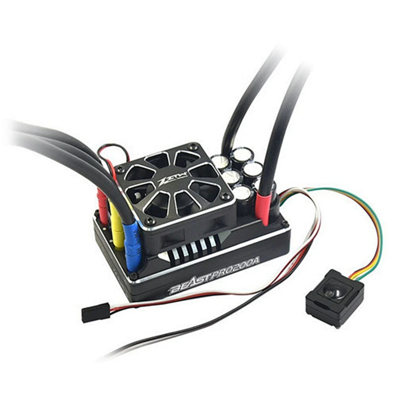 3-8S ZTW Beast PRO 200A all aluminium case 6V/7.4V adjustable 8A BEC full waterproof Brushless ESC for 1/5 Buggy Truck Rc Car