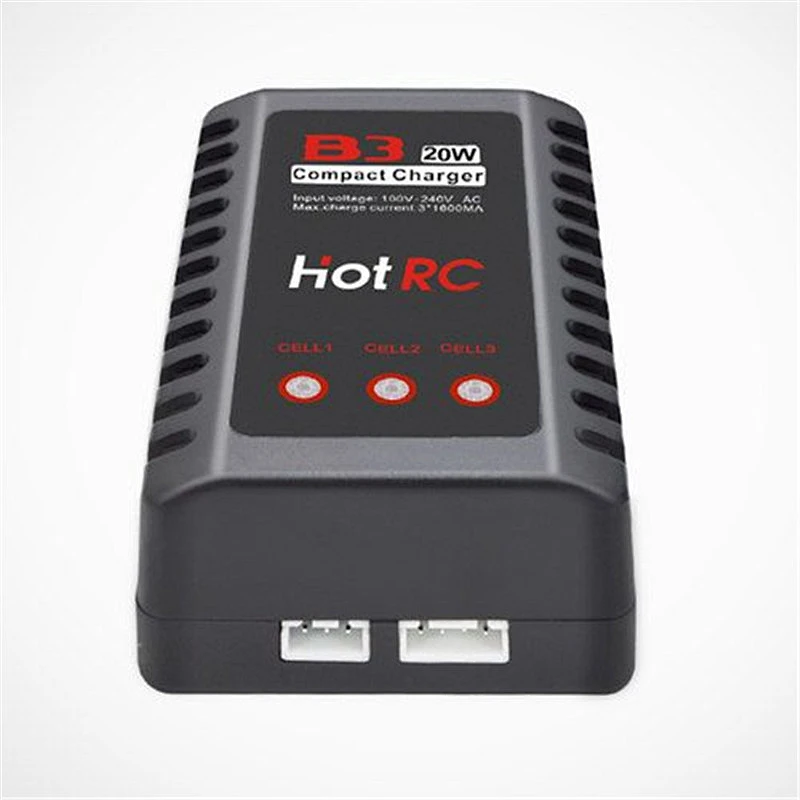 HOTRC B3 20W 1.6A AC 110V-240V Battery Balance Charger for 2S-3S LiPo Battery RC Helicopter Changer
