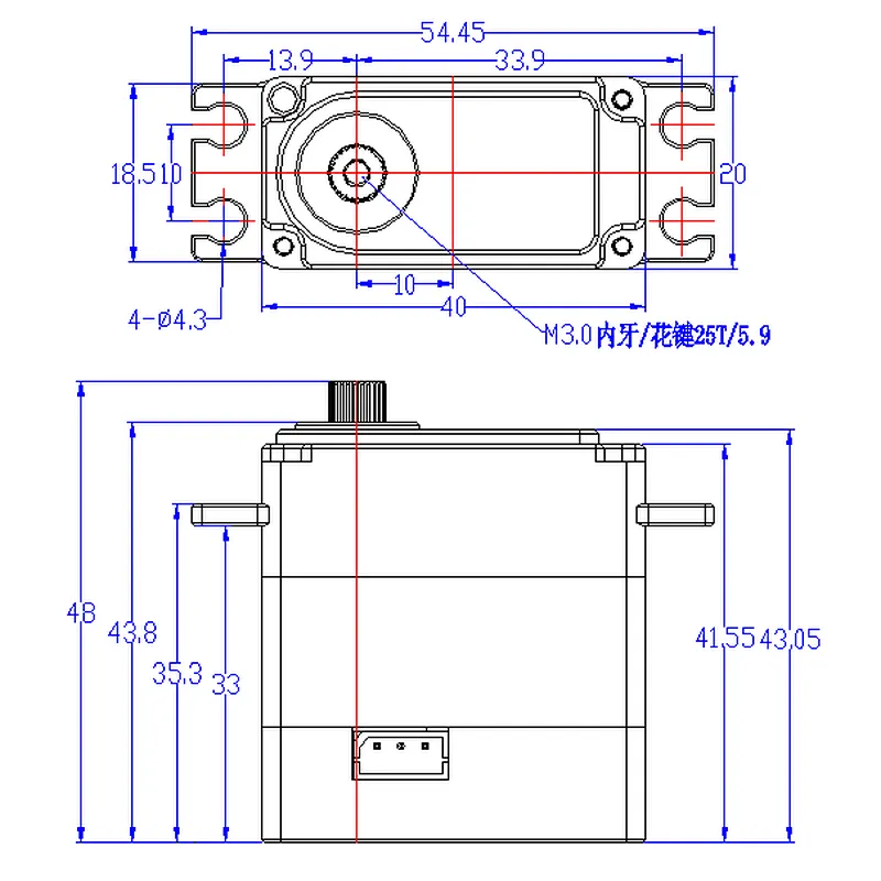 Feetech 7.4V 40KG.CM 360 Degree Bus Servo Mechanical Robot Arm servo 40kg serial servo for industrial robot kit