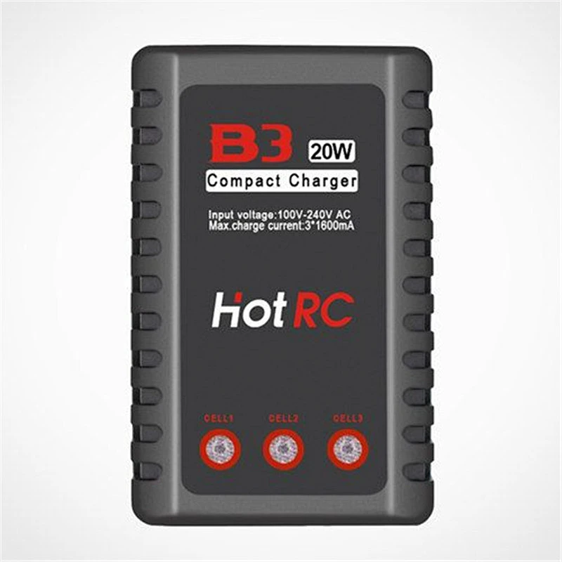 HOTRC B3 20W 1.6A AC 110V-240V Battery Balance Charger for 2S-3S LiPo Battery RC Helicopter Changer