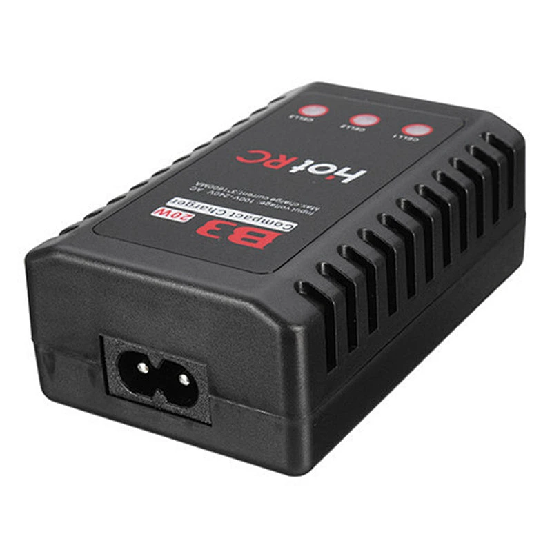HOTRC B3 20W 1.6A AC 110V-240V Battery Balance Charger for 2S-3S LiPo Battery RC Helicopter Changer