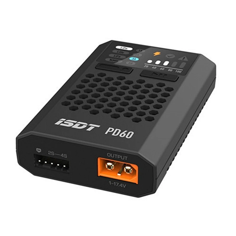 ISDT & URUAV PD60 60W 1A/2A/3A/6A Type-C Input Battery Balance Charger Quick Charging for 1-4S Lipo Battery