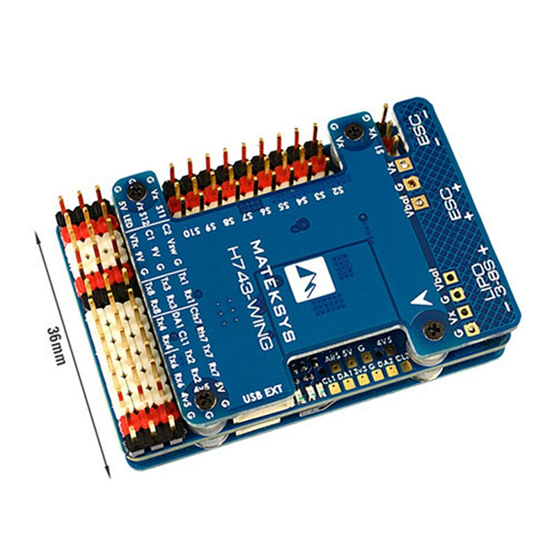 Matek Mateksys H743-WING STM32H743VIT6 MPU6000 Built-in Barometer OSD Blackbox 3-8S Flight Controller forRC Airplane Fixed Wing