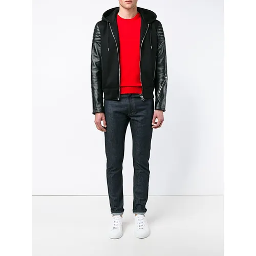 Men's fashion leather hoodie