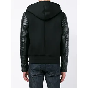 Men's fashion leather hoodie