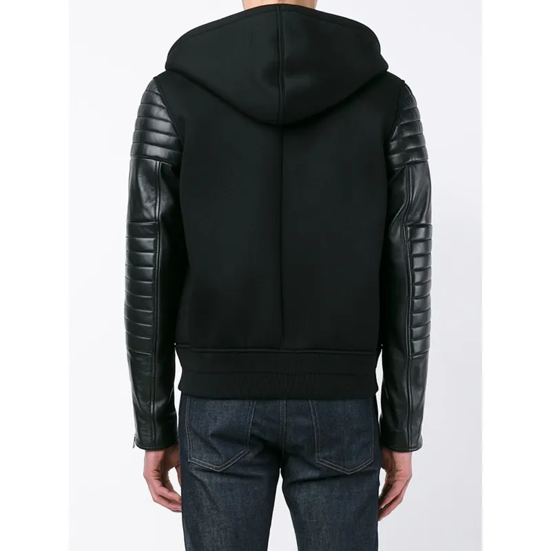 Men's fashion leather hoodie