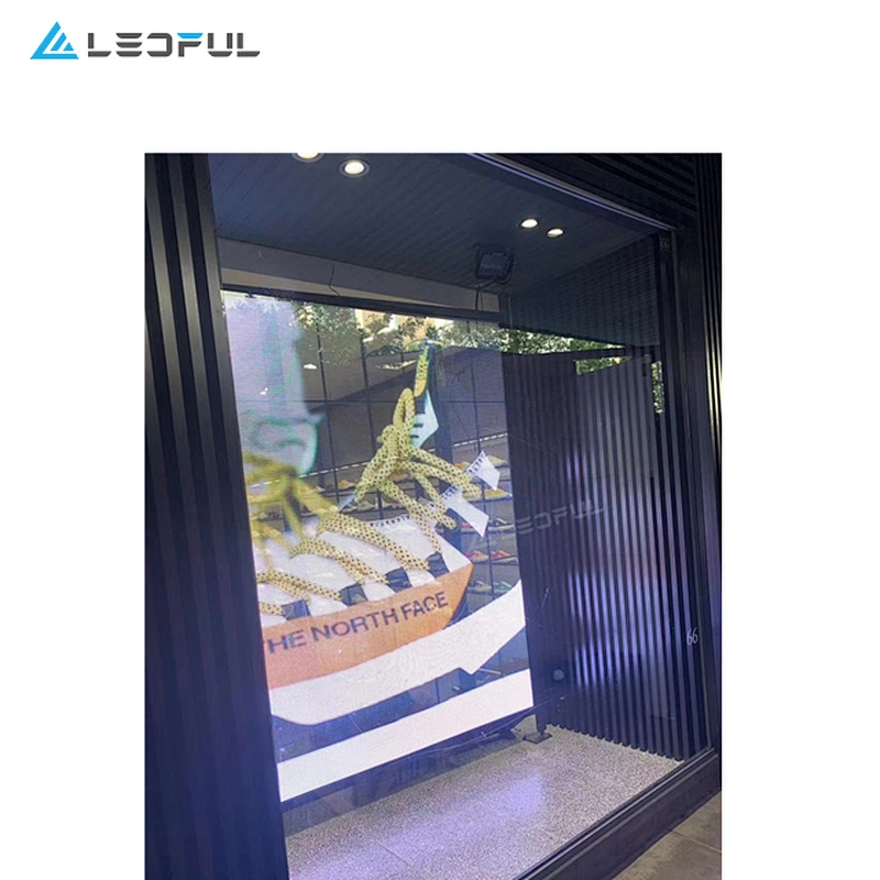 1.6x0.8m high transparent poster LED display for advertising