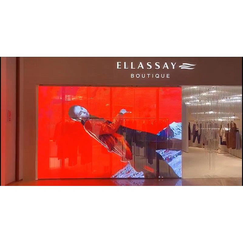outdoor Indoor glass transparent LED film display transparent panels led strip display screen