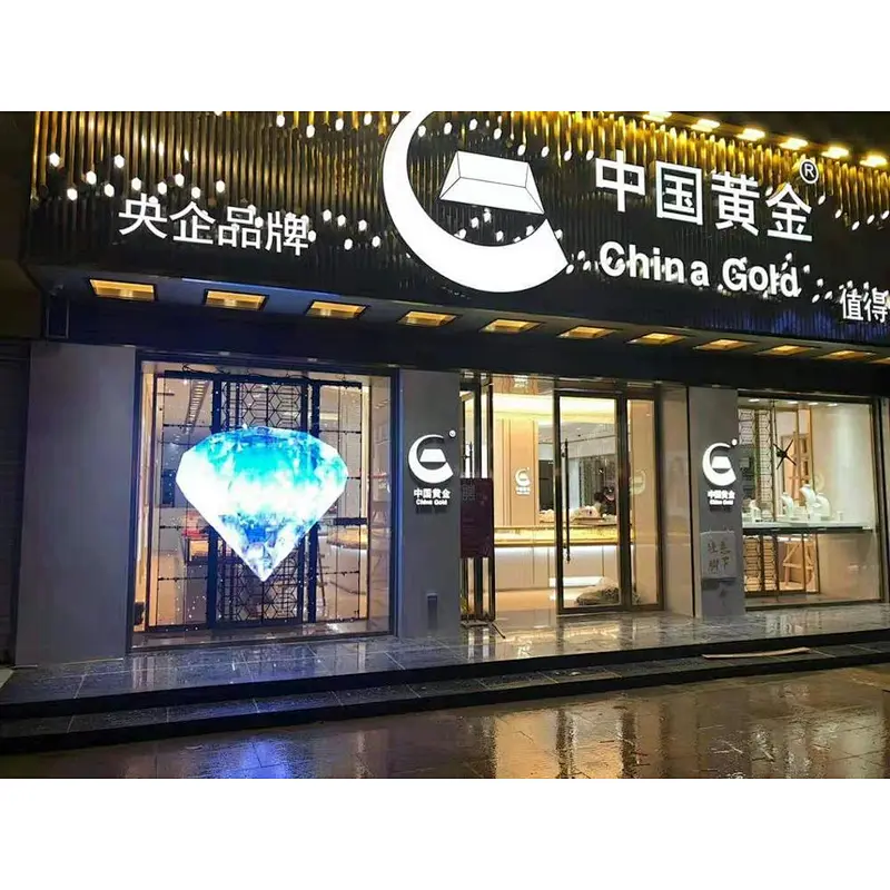 High refresh P3.9 indoor glass transparent LED display screen