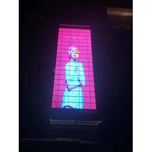 P10.4 Transparent Glass LED Display for retail shop playing video and anime