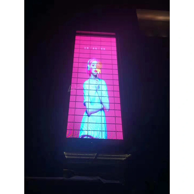 P10.4 Transparent Glass LED Display for retail shop playing video and anime