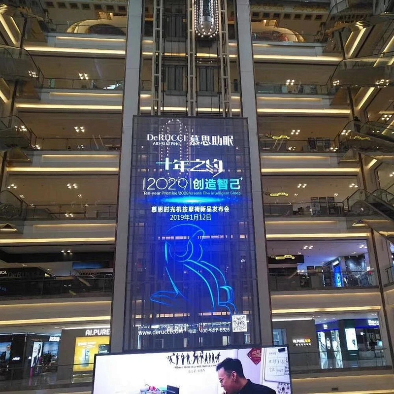Small Pitch P3.9 Glass Indoor Transparent led glass screen display
